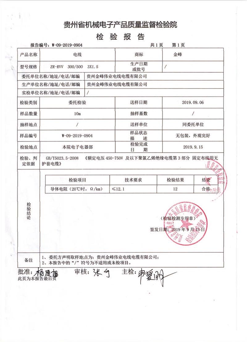 贵州省机械电子产品质量监督检验院检验报告4